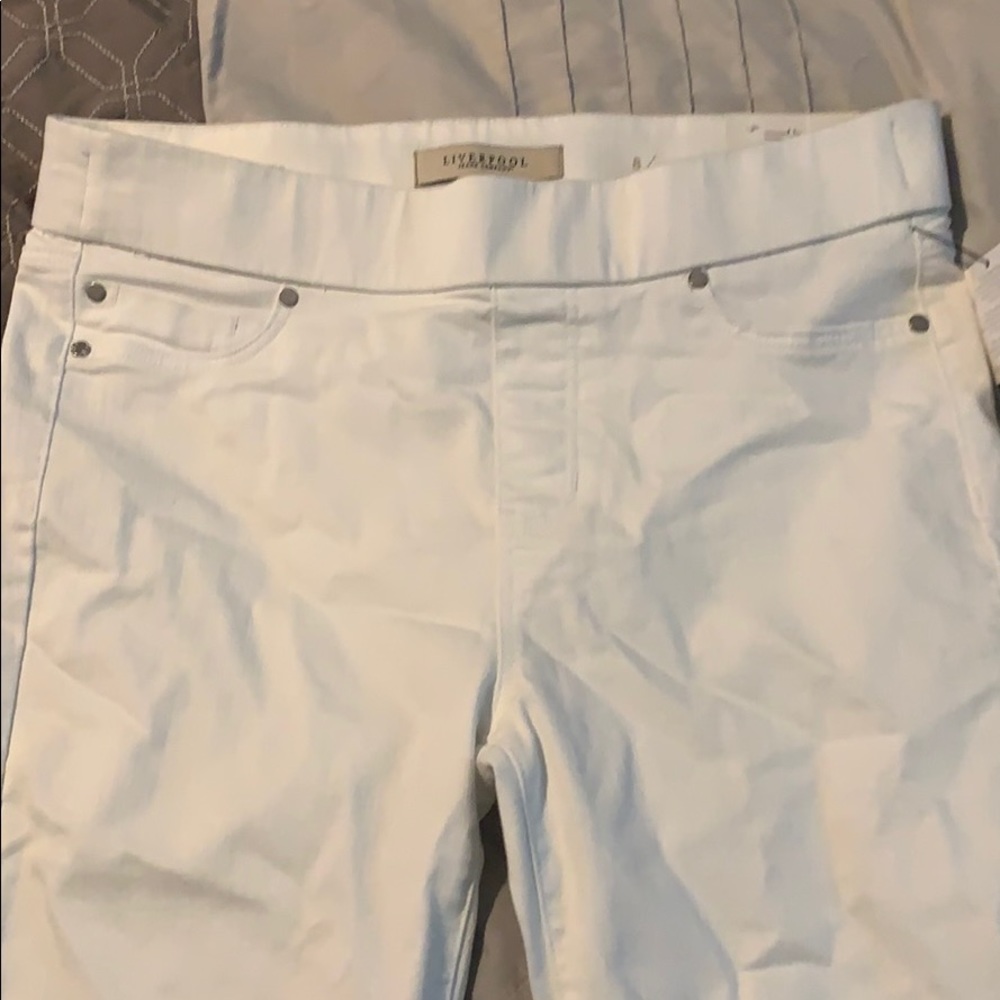 White Jean ankle leggings
